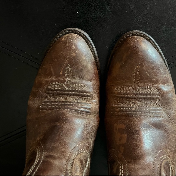 Ariat Brown Leather Boots with Textured Finish - Picture 5 of 7